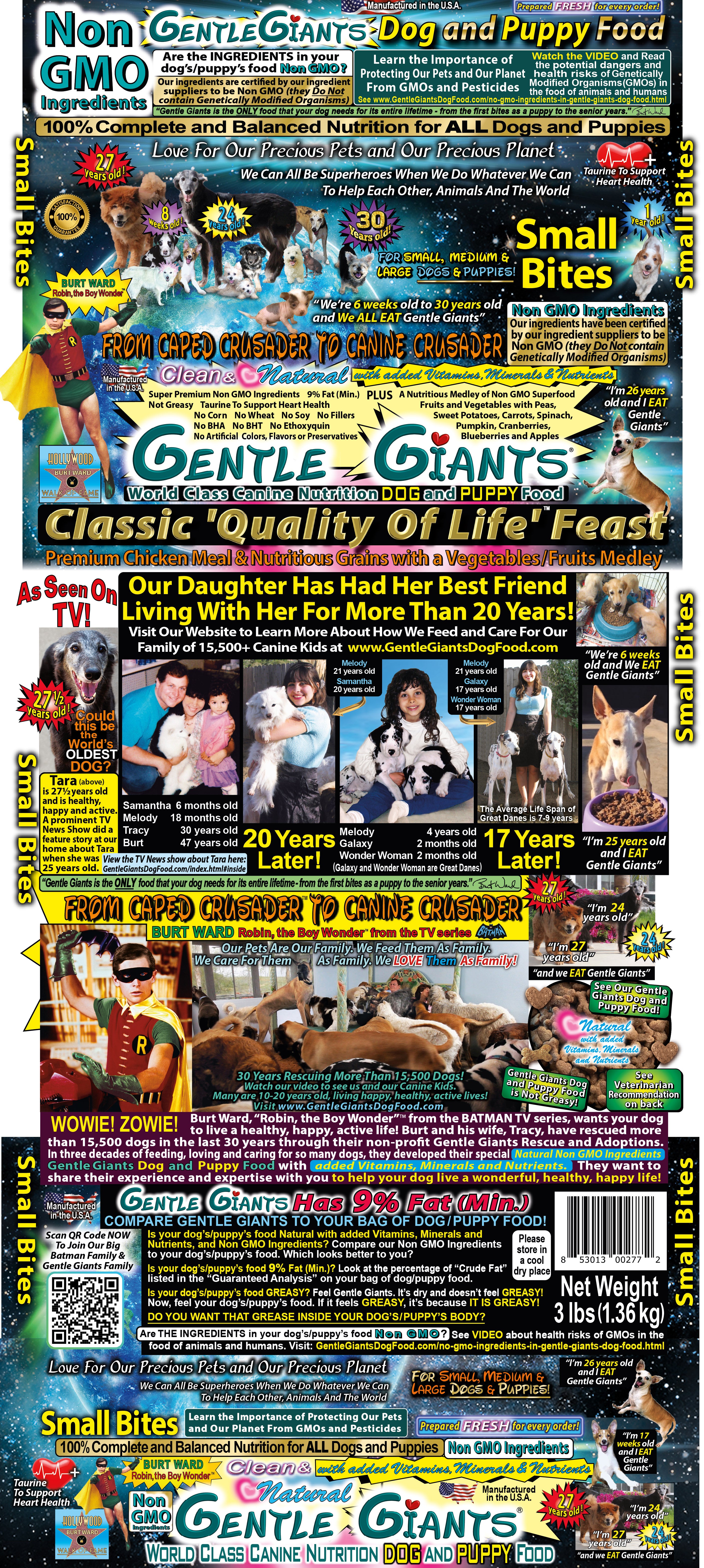 3 lb. Small Bites Chicken - Gentle Giants Classic 'Quality of Life' Fe– Gentle Giants Pet Products