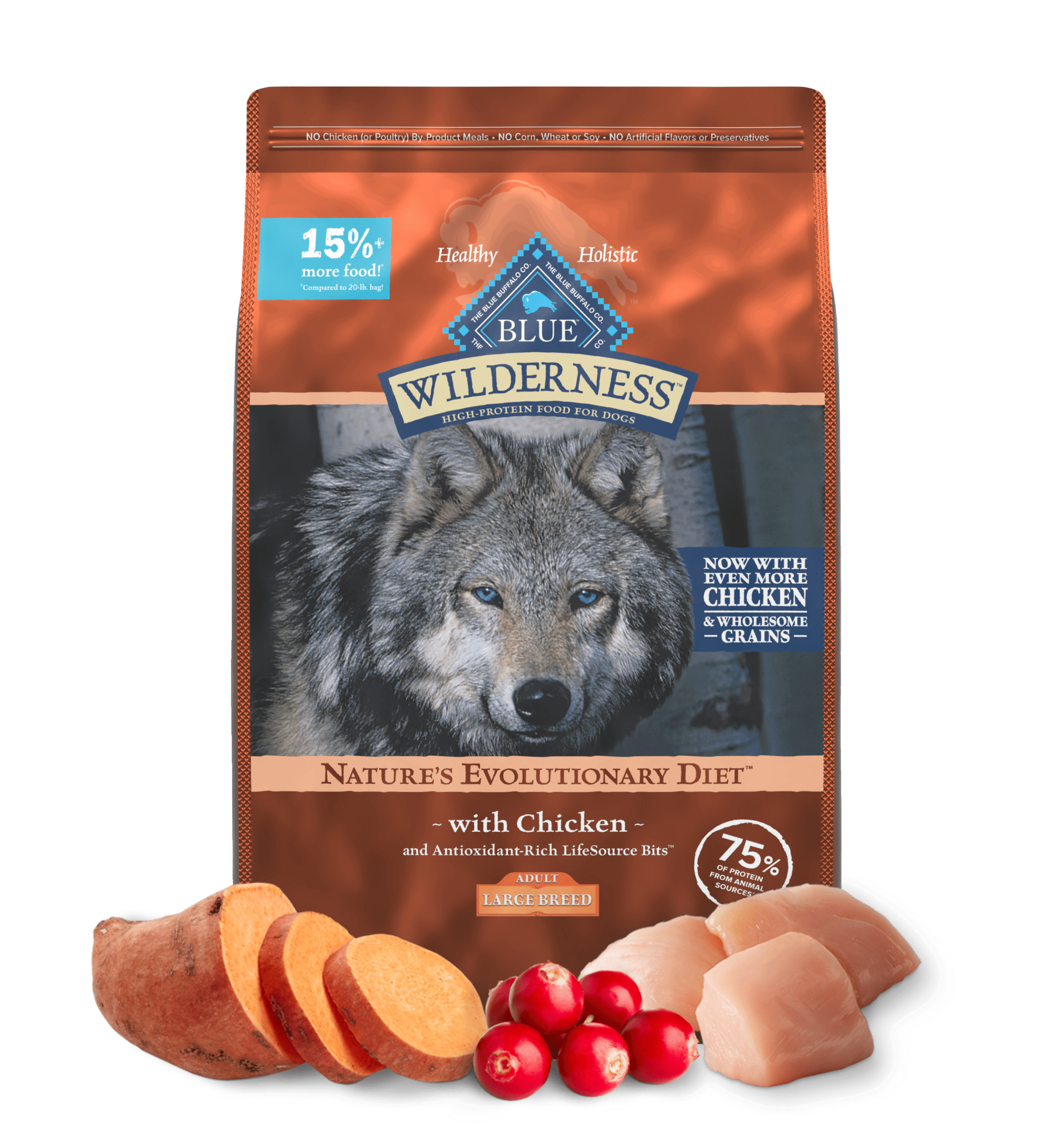 BLUE Wilderness Nature's Evolutionary Diet with Chicken for Large Breed Dogs Dry Food