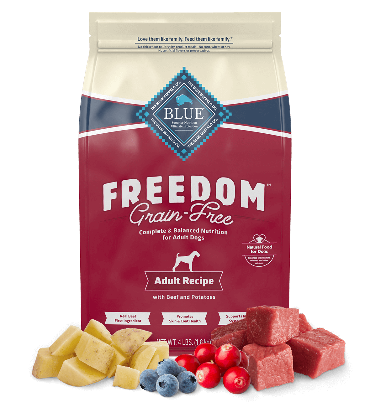 BLUE Freedom Adult Dry Dog Food - Grain-Free Beef