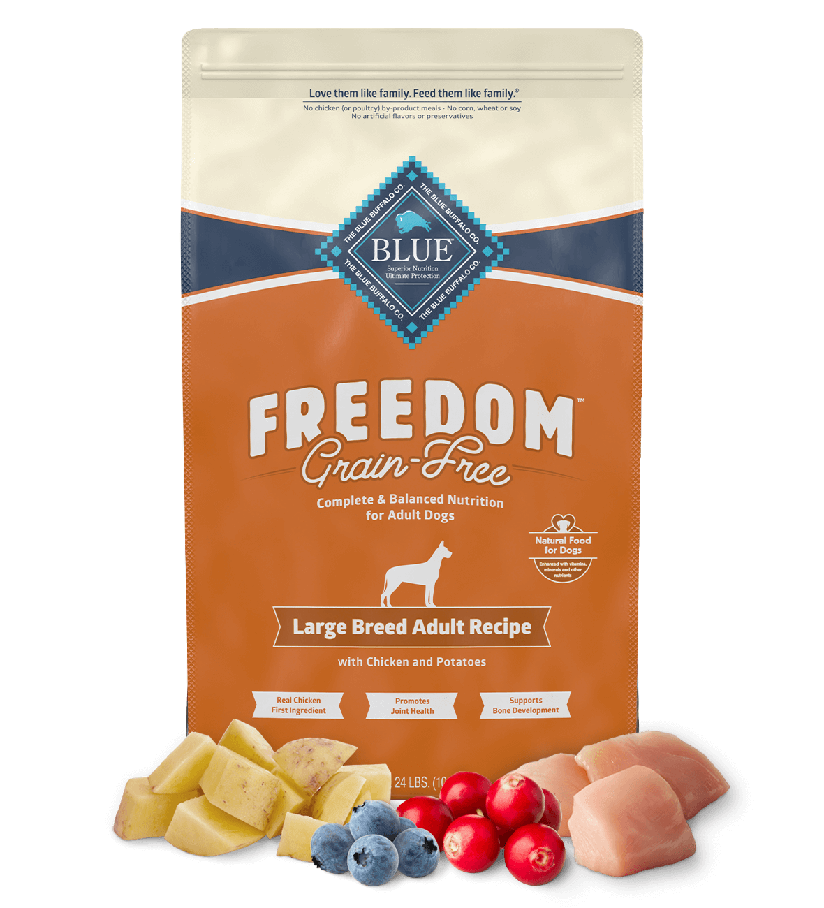 BLUE Freedom Large Breed Adult Dry Dog Food - Grain-Free Chicken