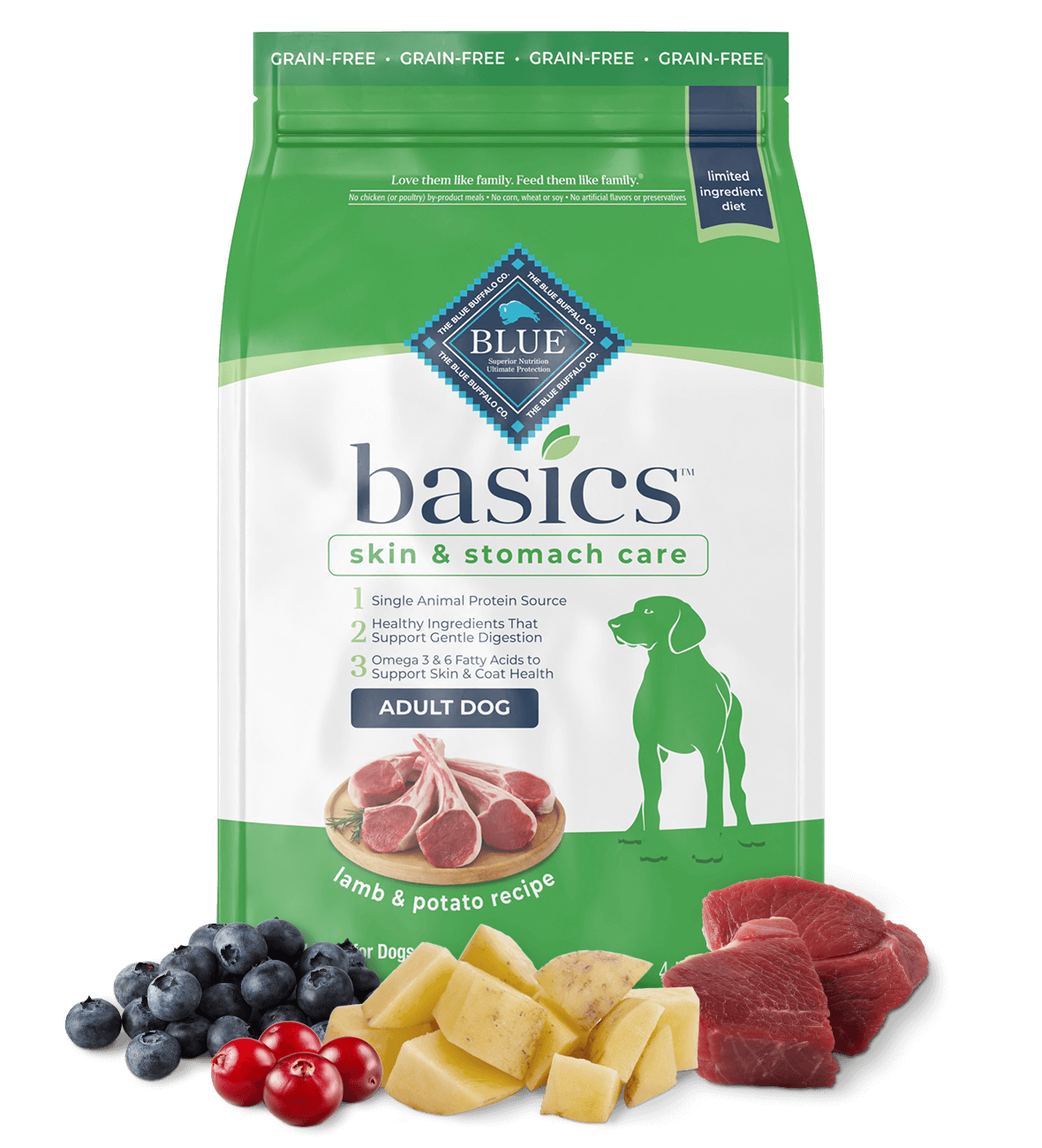 BLUE Basics Adult Dry Dog Food - Grain-Free Lamb & Potato