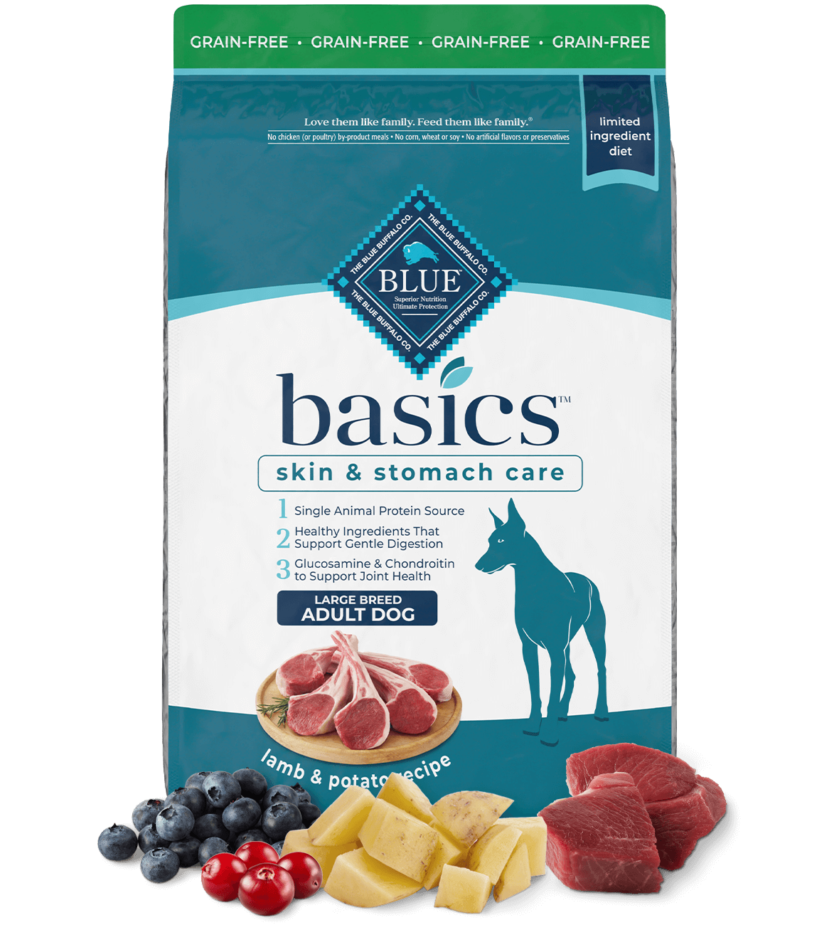 BLUE Basics Large Breed Adult Dry Dog Food - Grain-Free Lamb & Potato