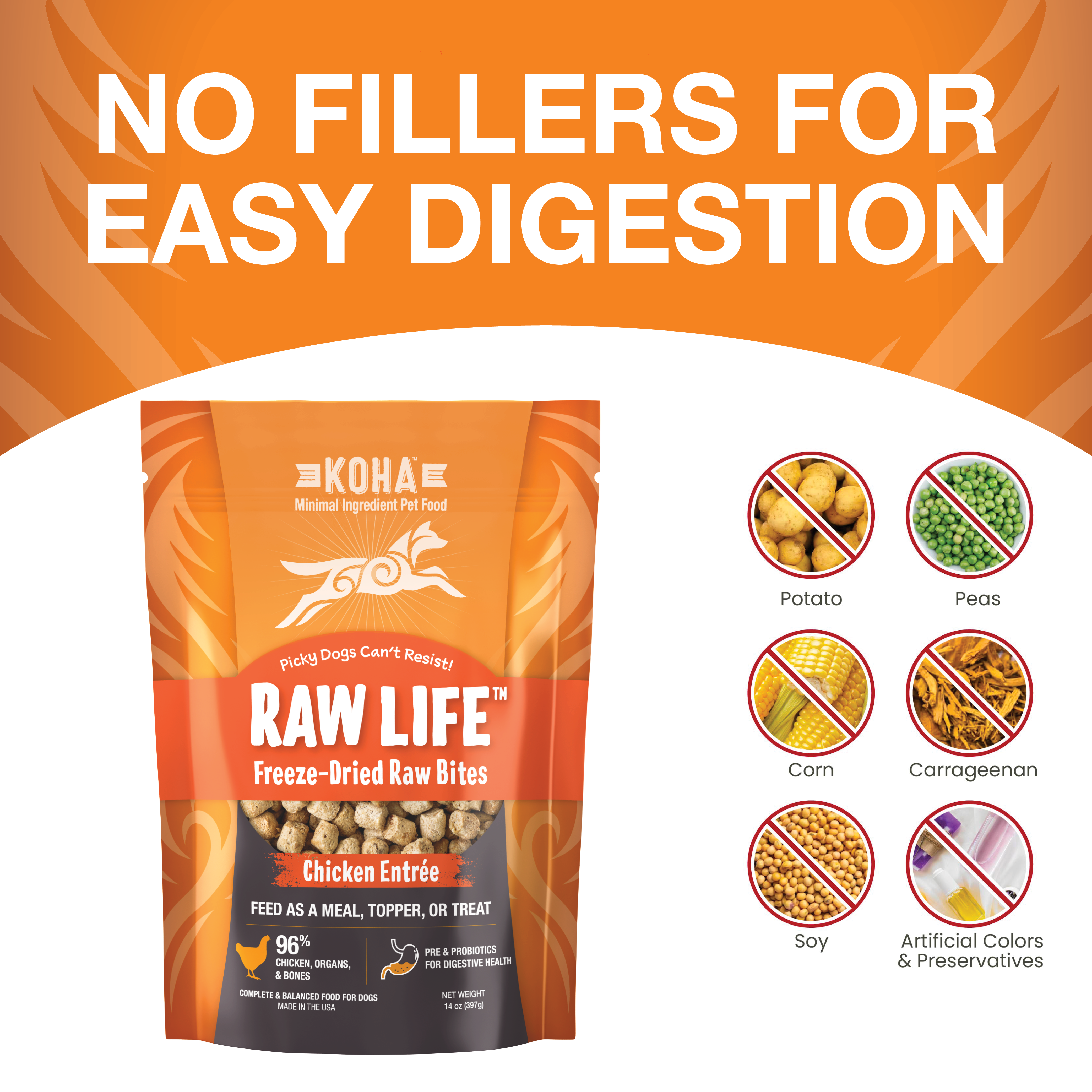 Freeze-Dried Raw Bites Chicken Entre for Dogs– KOHA Pet