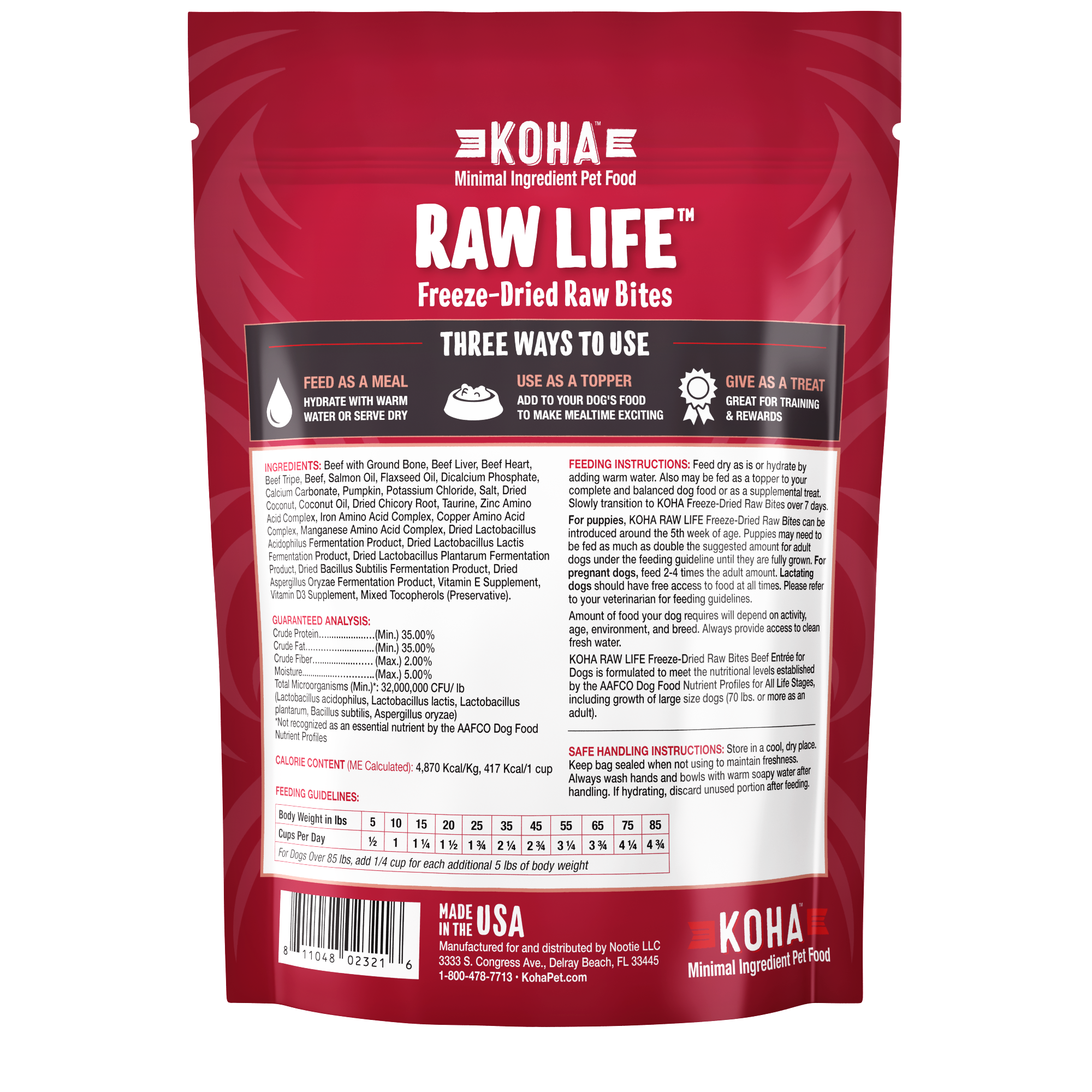 Freeze-Dried Raw Bites Beef Entre for Dogs– KOHA Pet