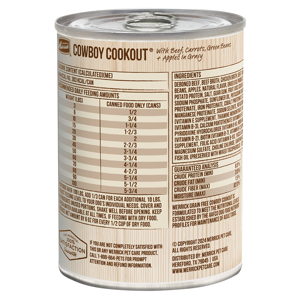 Cowboy Cookout Grain Free Wet Dog Food in Gravy