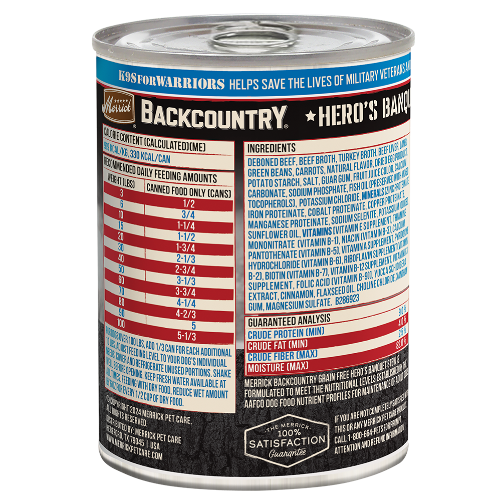Backcountry Grain Free Hero's Banquet Wet Dog Food