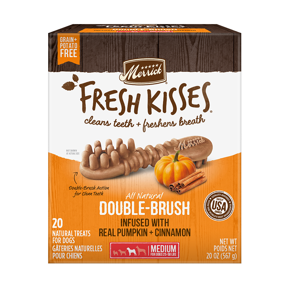 Fresh Kisses Pumpkin Medium Dog Dental Treats