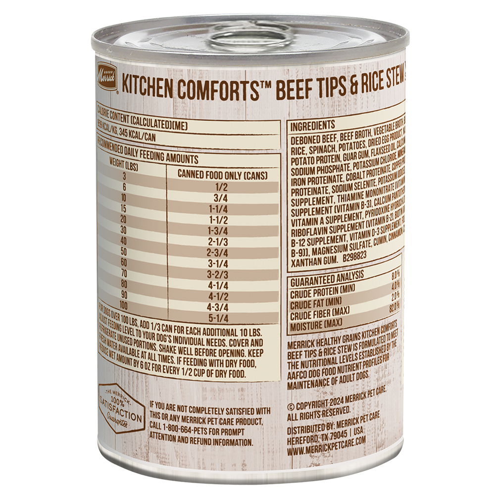 Kitchen Comforts Beef Tips & Rice Stew Wet Dog Food