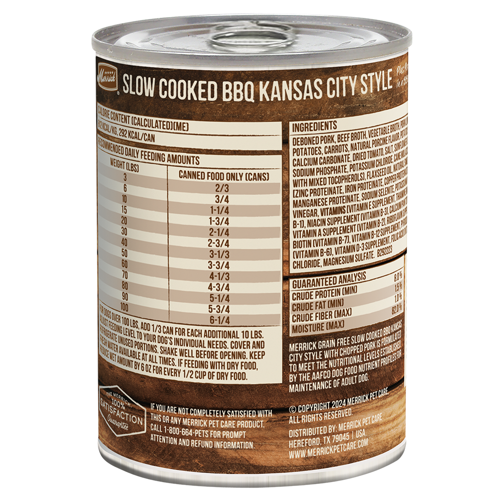 Slow-Cooked BBQ Chopped Pork Wet Dog Food