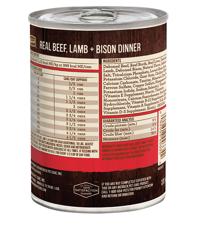 Real Beef, Lamb and Bison Grain Free Wet Dog Food