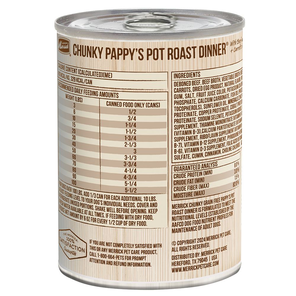 Pappy's Chunky Pot Roast Wet Dog Food
