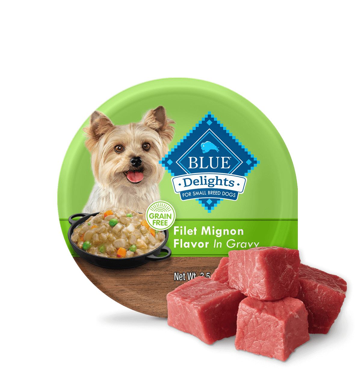 BLUE Delights Small Breed Adult Wet Dog Food - Filet Mignon & Gravy