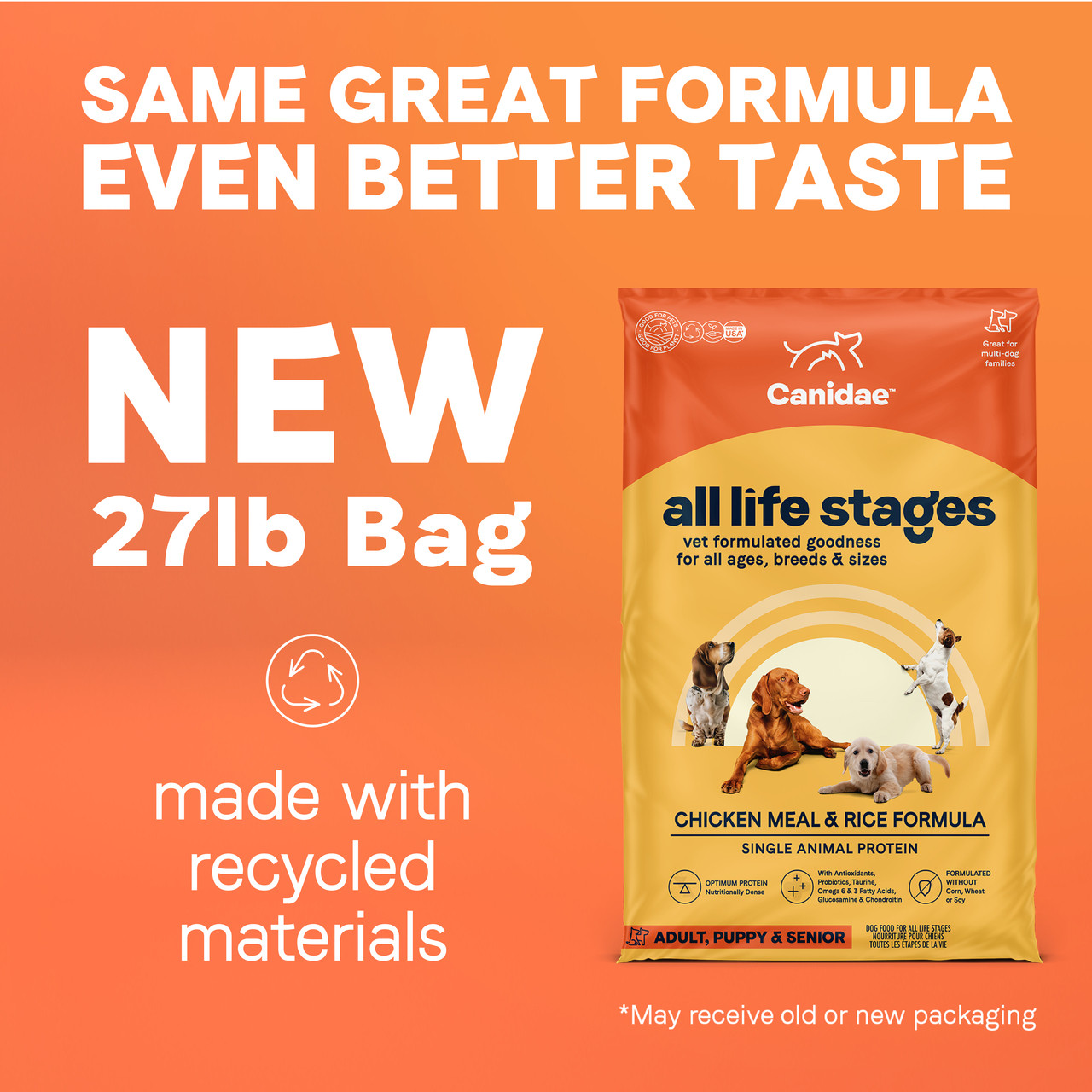 All Life Stages Dry Dog Food: Chicken Meal and Rice Recipe - Canidae