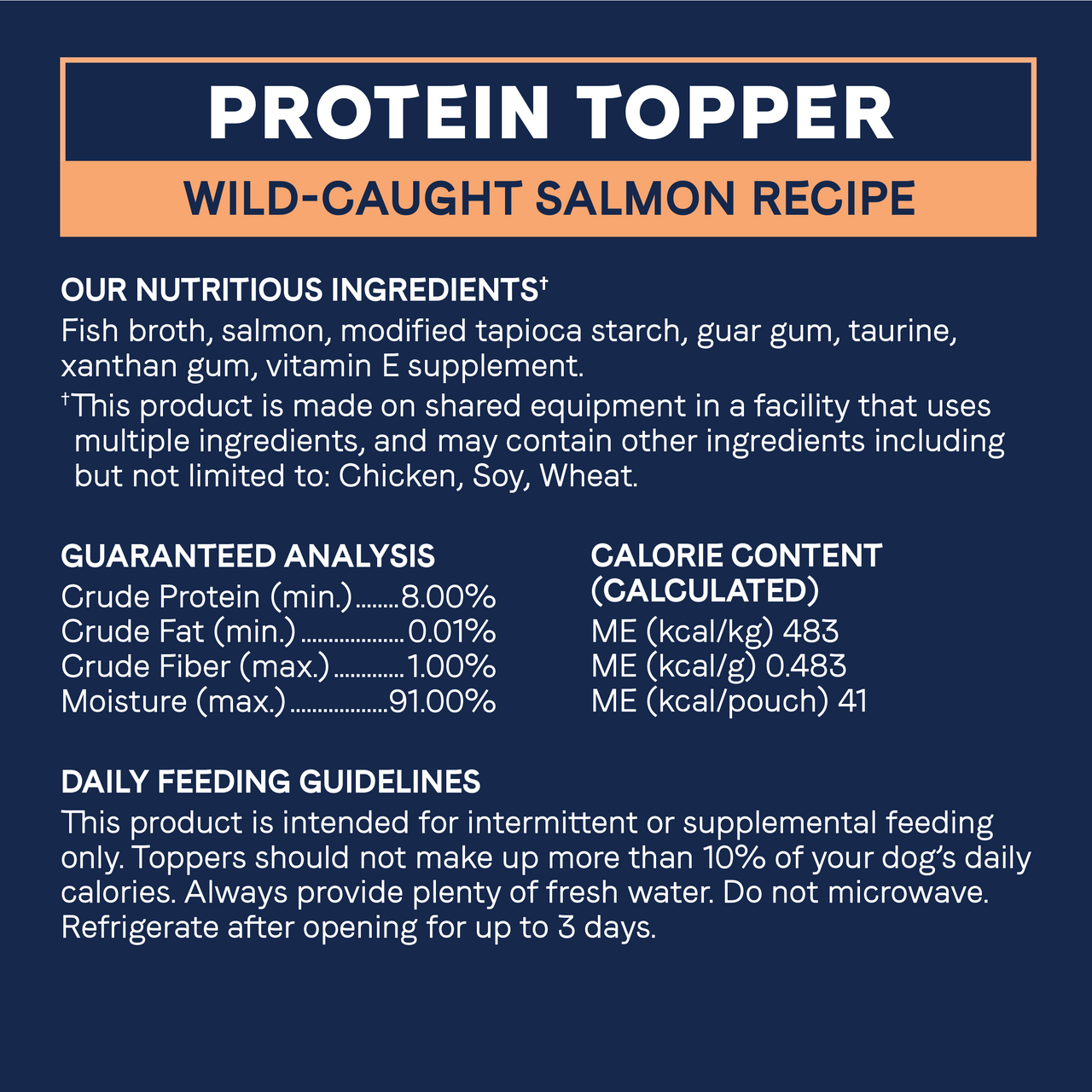 Canidae Pure Protein Topper - Wild-Caught Salmon Recipe in Gravy, 3 oz.