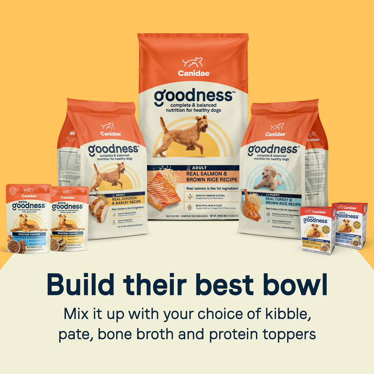 Goodness Tasty Topper with Real Chicken, Butternut Squash & Rice in Bone Broth for Dogs, 5.5 oz., Pack of 12