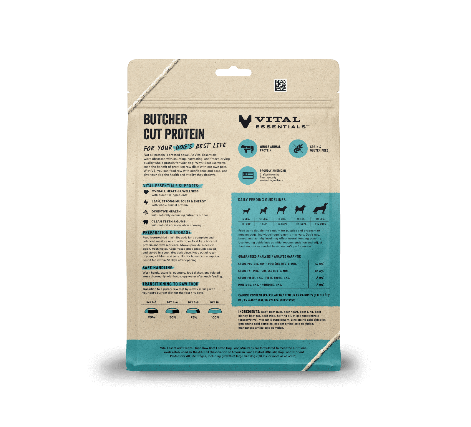 Freeze-Dried Beef Entree Dog Food Mini Nibs