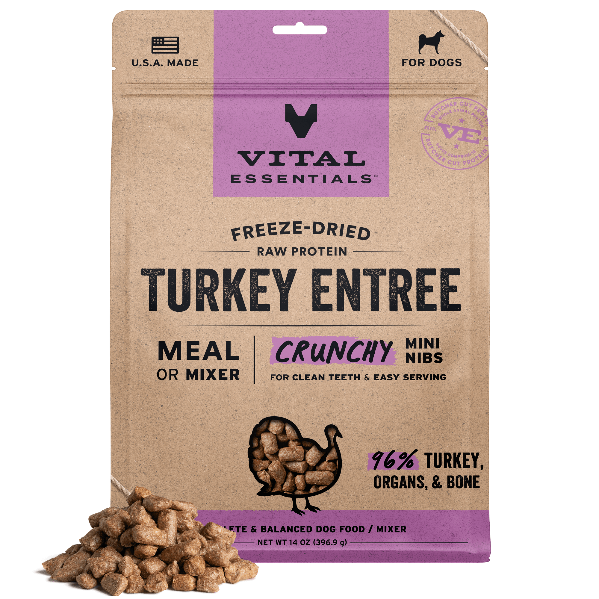 Freeze-Dried Turkey Entree Dog Food Mini Nibs