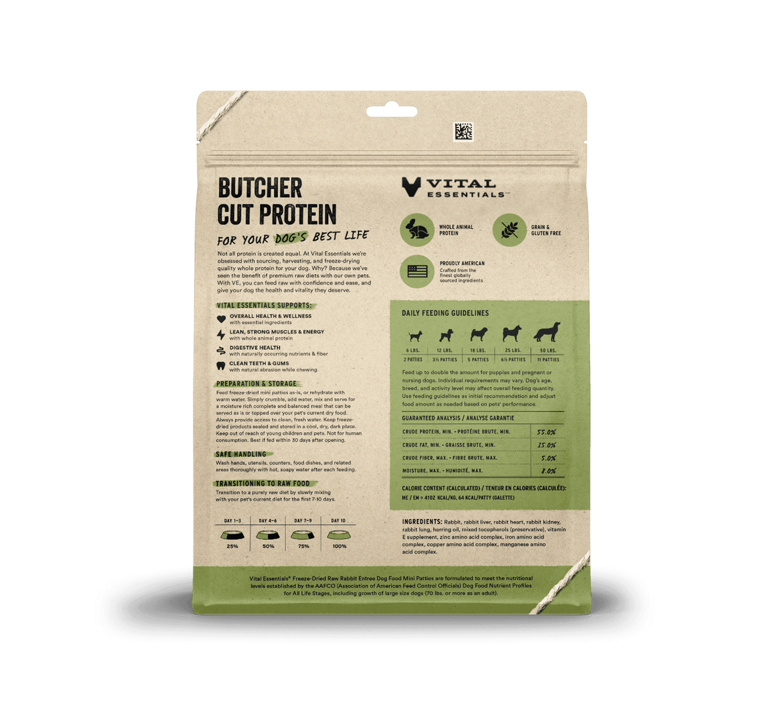 Freeze-Dried Rabbit Entree Dog Food Mini Patties