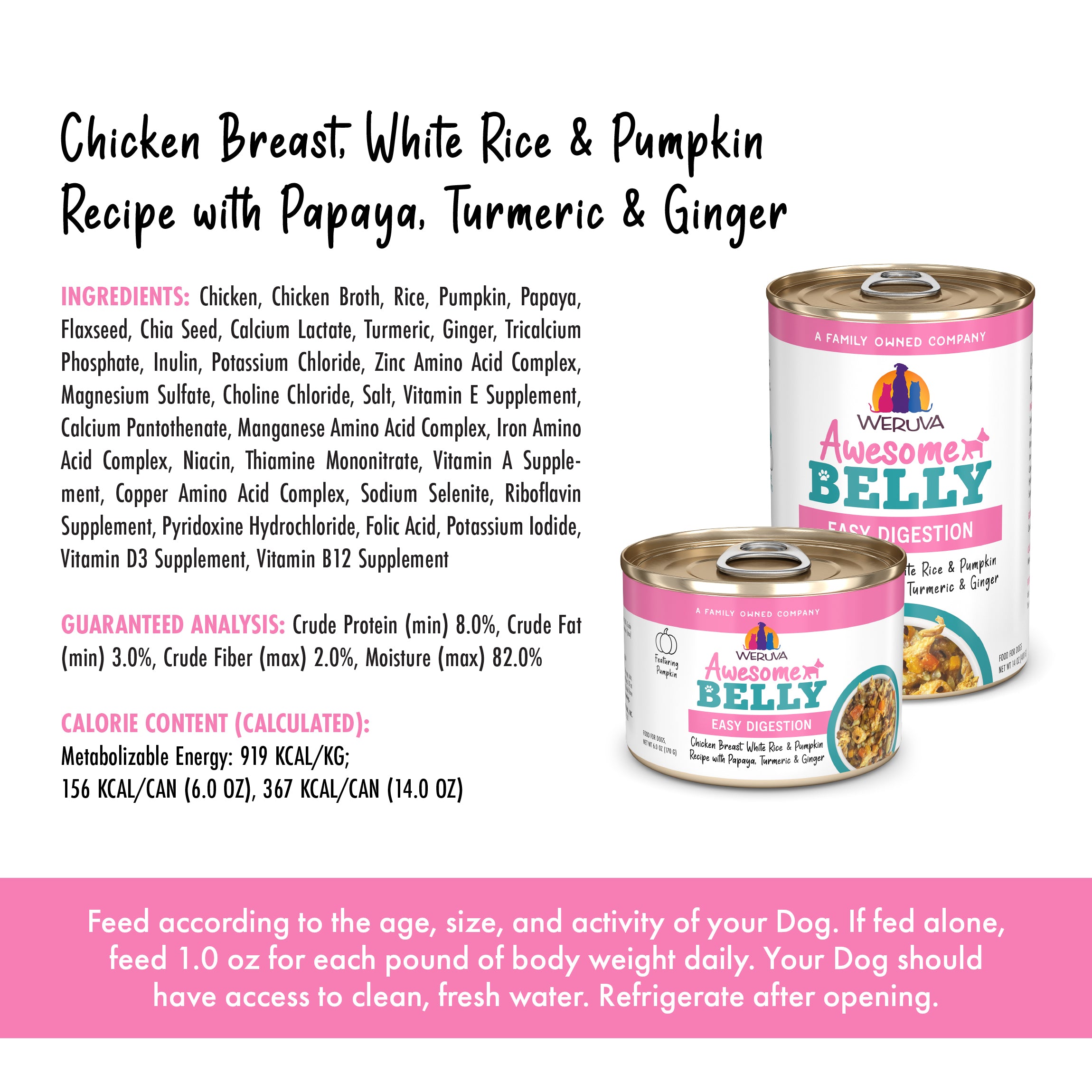 Weruva Awesome Belly Chicken & Veggies Wet Dog Food for Easy Digestion