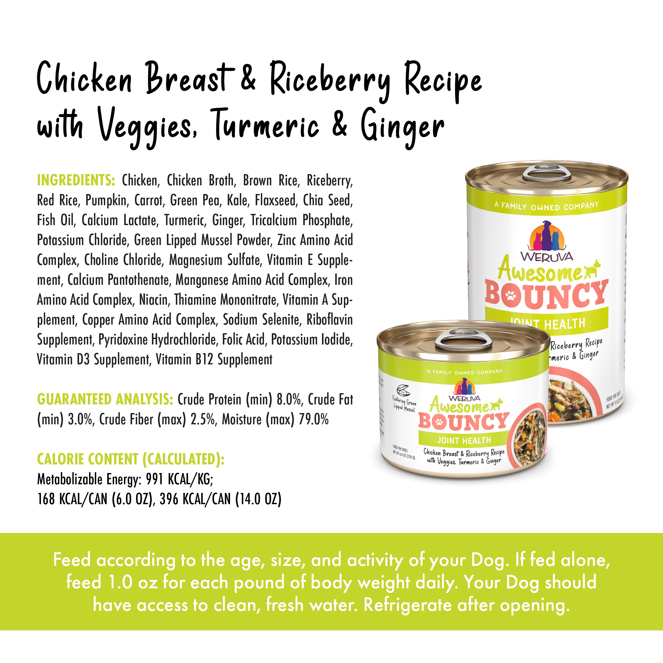 Weruva Awesome Bouncy Chicken & Veggies Wet Dog Food For Joint Health