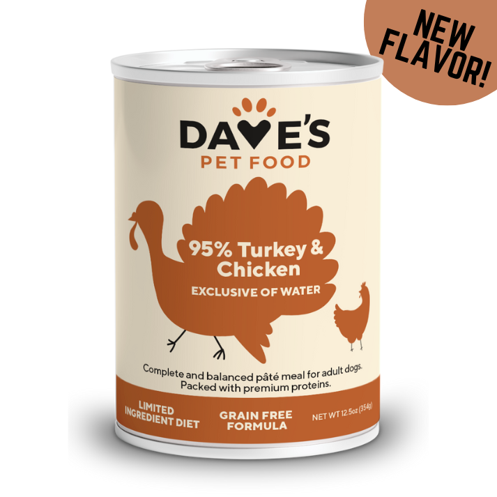 95% Premium Meats Turkey & Chicken For Dogs/12.5 oz – Dave's Pet Food