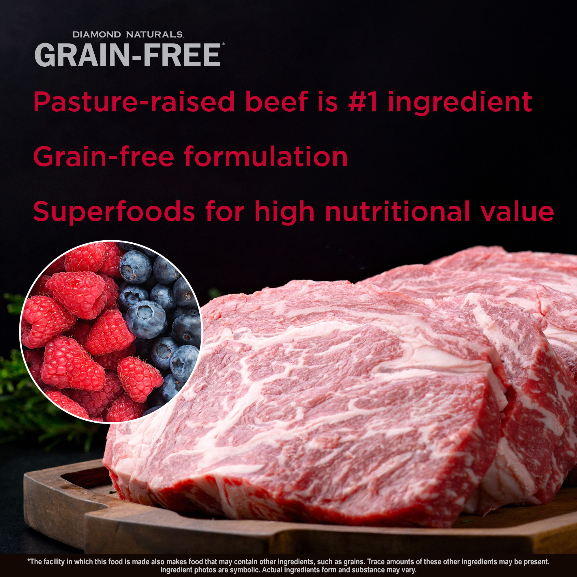 Diamond Naturals Grain-Free Pasture-Raised Beef & Sweet Potato Formula for Dogs