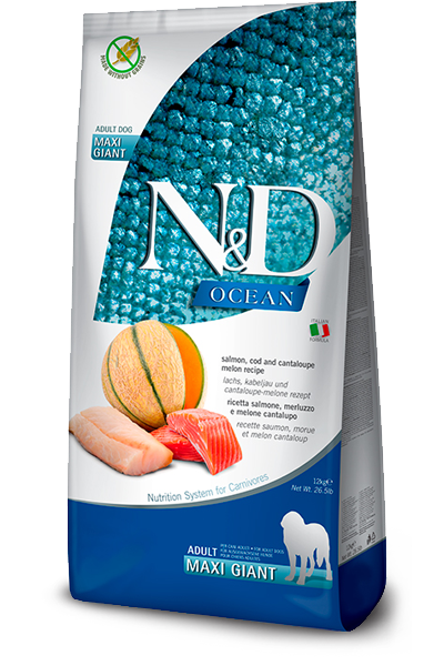 Farmina Pet Foods - Dog food - N&D Ocean canine - Salmon, Cod & Cantaloupe Melon Adult Maxi Giant