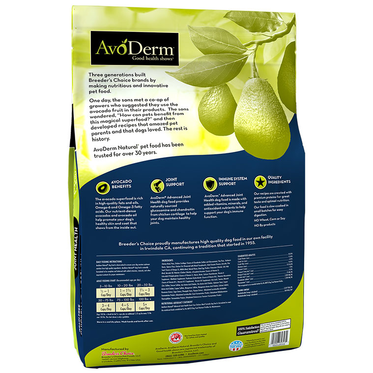 JOINT HEALTH, GRAIN FREE - CHICKEN MEAL FORMULA - AvoDerm