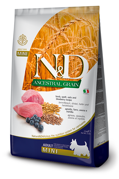 Farmina Pet Foods - Dog food - N&D Ancestral Grain Canine - Lamb & Blueberry Adult Mini